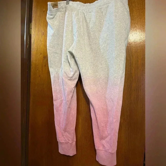 Victoria's Secret Pink Ombre Dip Dye Skinny Joggers Heather Stone Grey Pink XXL - Picture 6 of 7